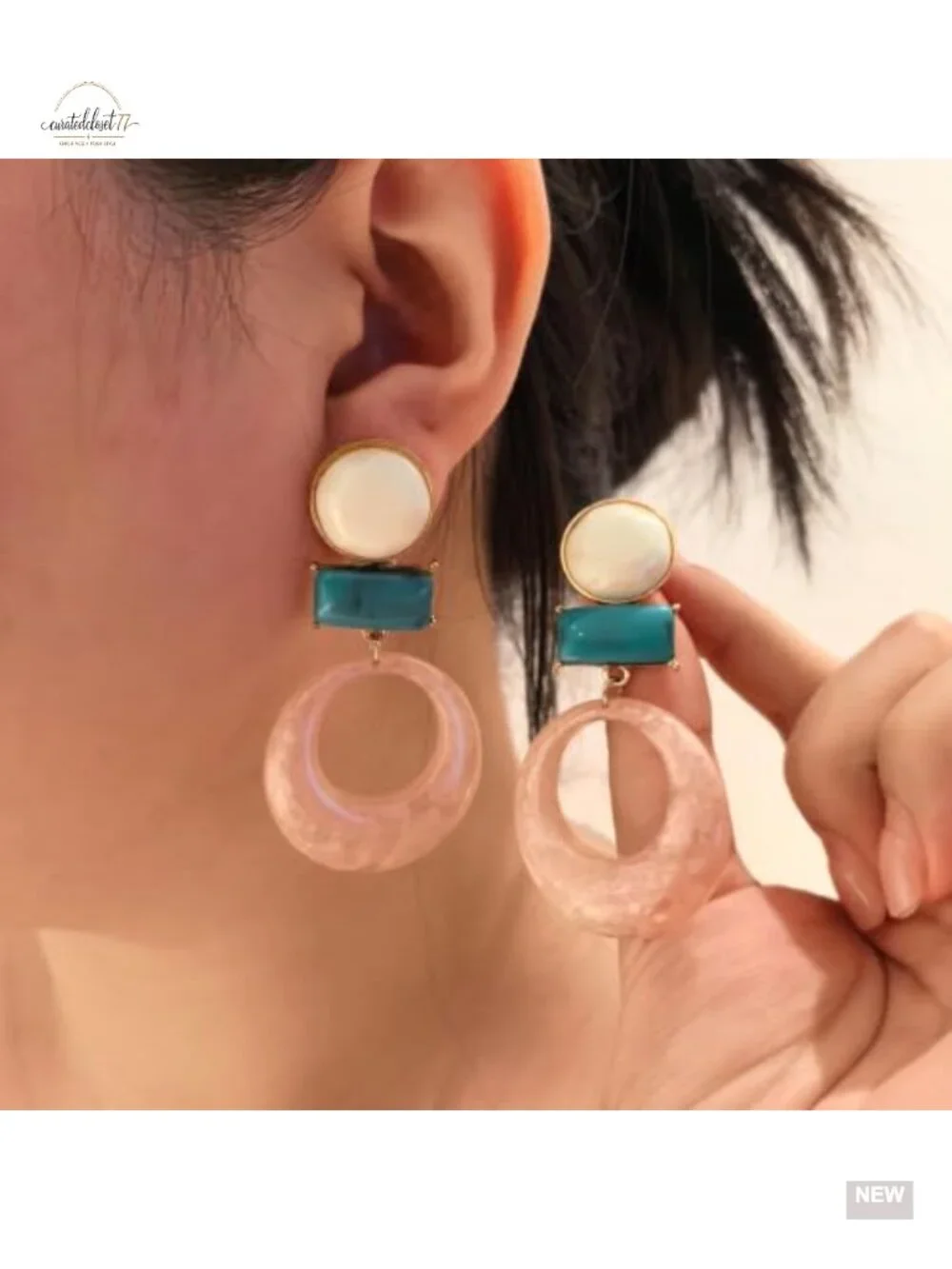 Geometric Acrylic Drop Dangle Statement Earrings Lightweight Irregular